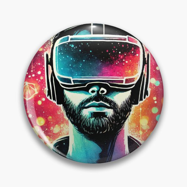 Item preview, Person wearing VR headset in vibrant neon bokeh lights designed and sold by Giuseppe Cammino.