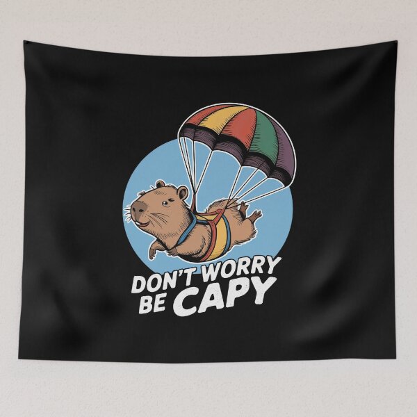 Item preview, Don’t Worry Be Capy - Retro Cute Vintage Capybara designed and sold by GRABAPSHOP.