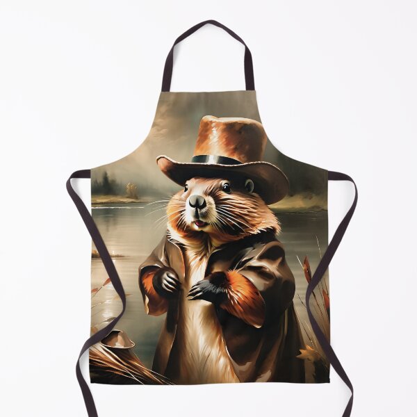 Item preview, Vintage Animal Art: Beaver River Adventure | Animal Art | Oil Painting | Vintage Art designed and sold by UnhingedBird.