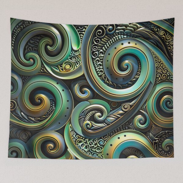 Item preview, New Zealand Paua Māori Pattern Koru Design 339 designed and sold by GrinGalore.