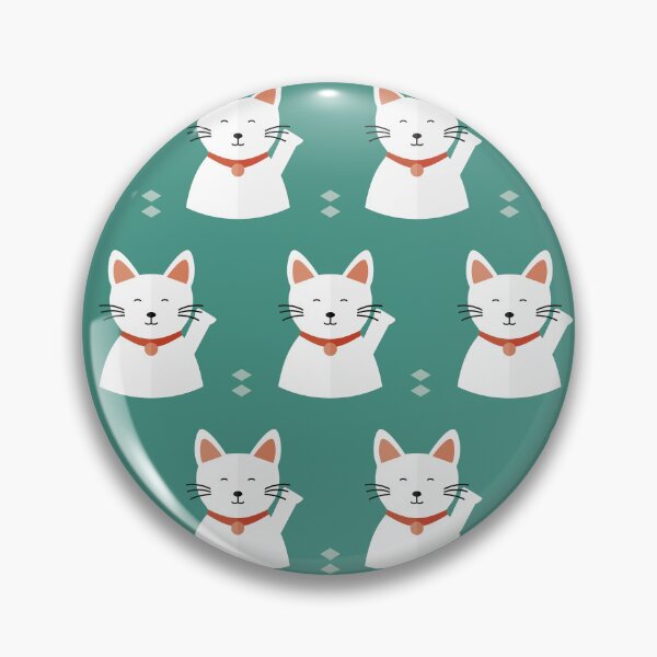 Item preview, Japanese happy cats on blue designed and sold by reneesillus.