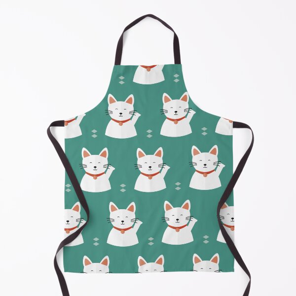 Item preview, Japanese happy cats on blue designed and sold by reneesillus.