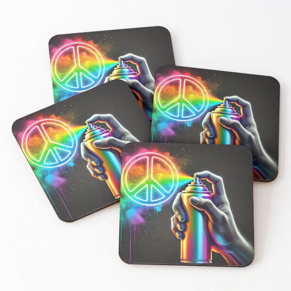 Item preview, "Rainbow Peace Spray Art" designed and sold by Wiredart.