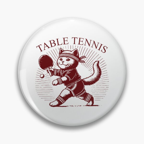 Item preview, Cute Cat Table Tennis Retro Vintage Design designed and sold by LuminOrb.