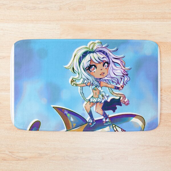Item preview, Genshin Impact Chibi Mualani surfing on her shark surfboard designed and sold by zanun.