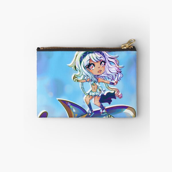 Item preview, Genshin Impact Chibi Mualani surfing on her shark surfboard designed and sold by zanun.