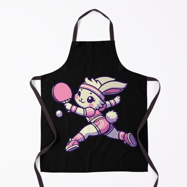 Item preview, Kawaii Bunny Playing Table Tennis Art designed and sold by LuminOrb.