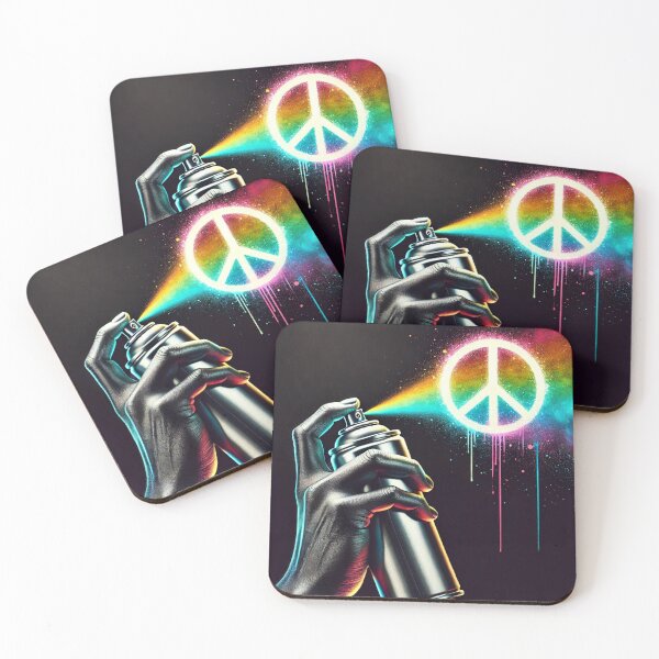 Item preview, "Rainbow Peace Spray Art" designed and sold by Wiredart.