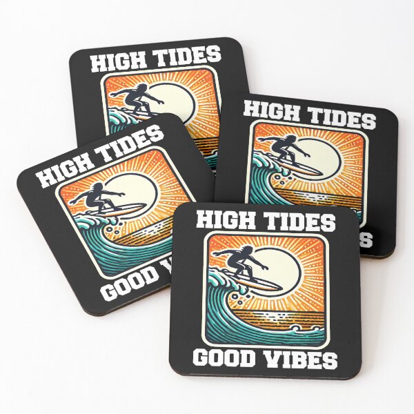 Item preview, HIGH TIDES, GOOD VIBES - SURFING GIFT designed and sold by KEF Custom.