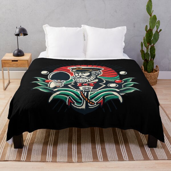 Item preview, Retro Table Tennis Tattoo Style Captain Design designed and sold by LuminOrb.