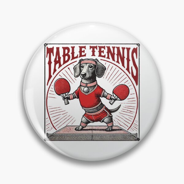 Item preview, Dachshund Dog Vintage Table Tennis Artwork designed and sold by LuminOrb.