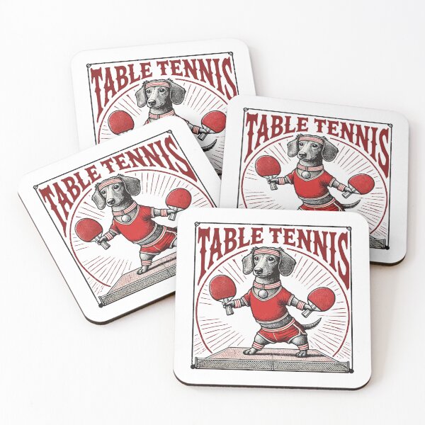 Item preview, Dachshund Dog Vintage Table Tennis Artwork designed and sold by LuminOrb.