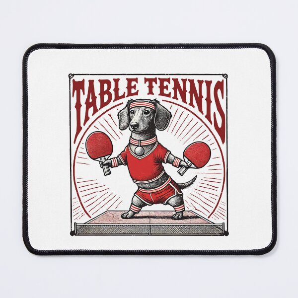 Item preview, Dachshund Dog Vintage Table Tennis Artwork designed and sold by LuminOrb.