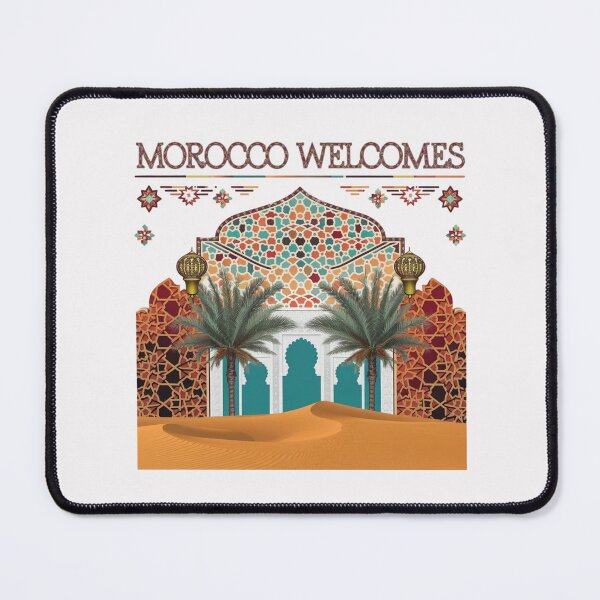 Item preview, Morocco Welcomes Flag Map Marrakech, Fez, Sahara designed and sold by AnimalsDH305.