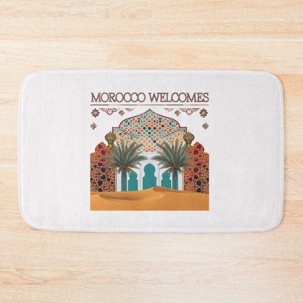 Item preview, Morocco Welcomes Flag Map Marrakech, Fez, Sahara designed and sold by AnimalsDH305.