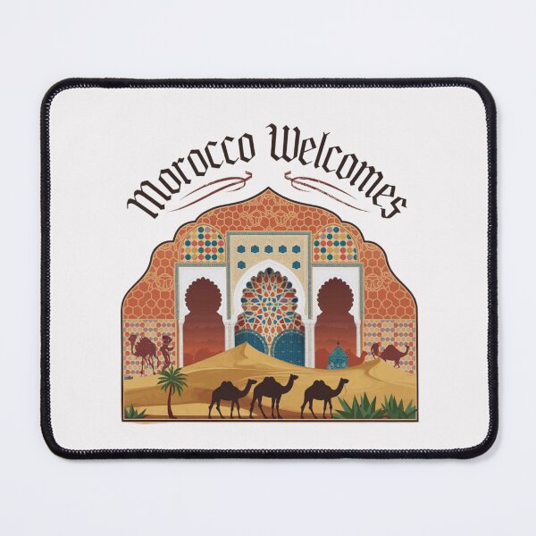 Item preview, Morocco Welcomes Flag Map Marrakech, Fez, Sahara designed and sold by AnimalsDH305.