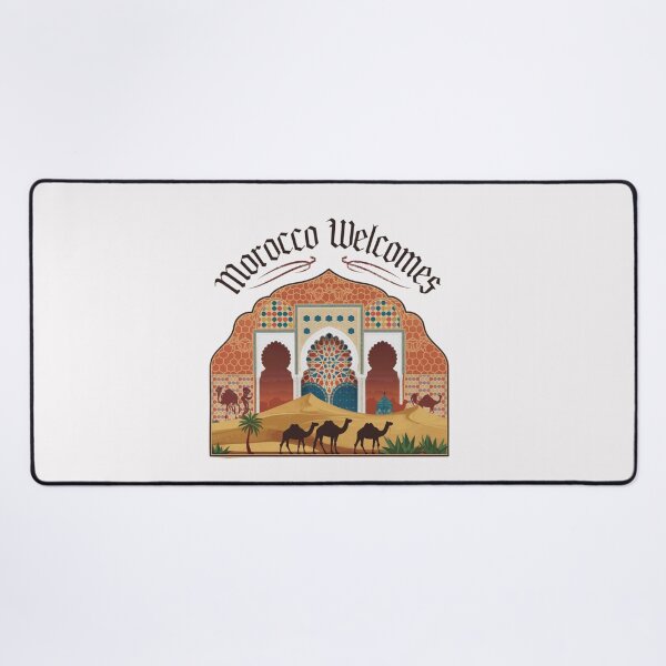 Item preview, Morocco Welcomes Flag Map Marrakech, Fez, Sahara designed and sold by AnimalsDH305.