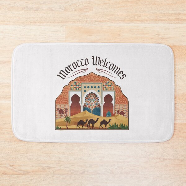 Item preview, Morocco Welcomes Flag Map Marrakech, Fez, Sahara designed and sold by AnimalsDH305.