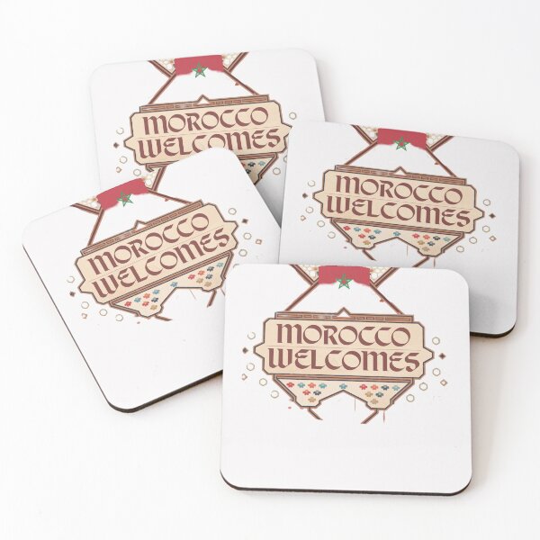 Item preview, Morocco Welcomes Flag Map Marrakech, Fez, Sahara designed and sold by AnimalsDH305.