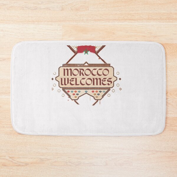 Item preview, Morocco Welcomes Flag Map Marrakech, Fez, Sahara designed and sold by AnimalsDH305.