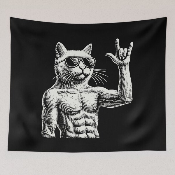 Item preview, Rock Music Heavy Metal Cat Festival designed and sold by LuminOrb.