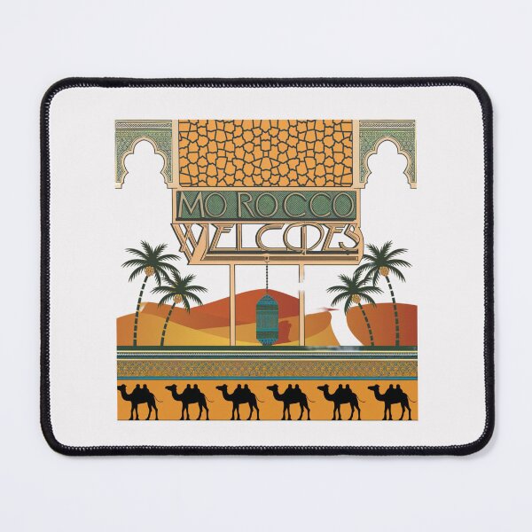 Item preview, Morocco Welcomes Flag Map Marrakech, Fez, Sahara designed and sold by AnimalsDH305.