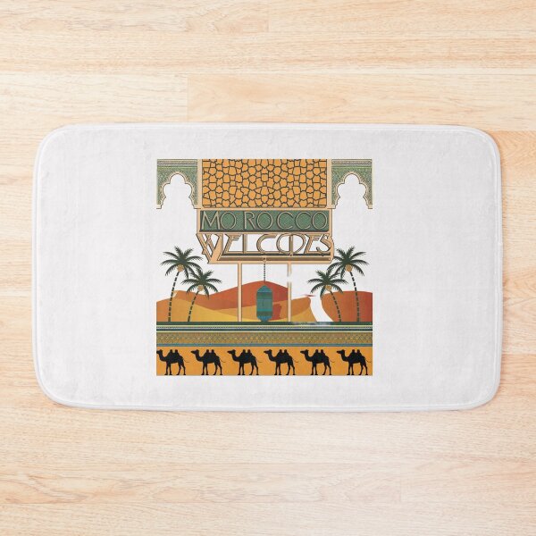 Item preview, Morocco Welcomes Flag Map Marrakech, Fez, Sahara designed and sold by AnimalsDH305.