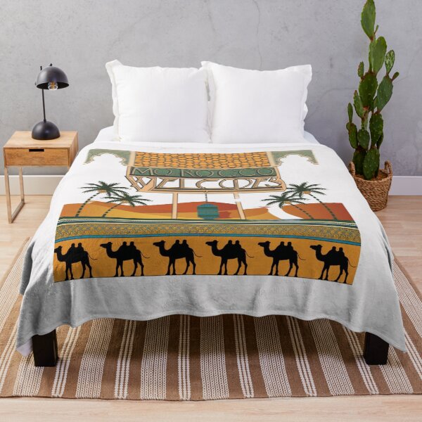 Item preview, Morocco Welcomes Flag Map Marrakech, Fez, Sahara designed and sold by AnimalsDH305.