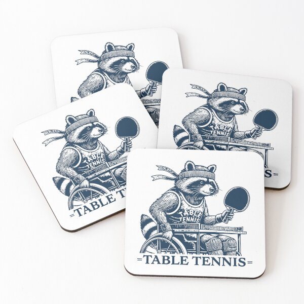 Item preview, Table Tennis Raccoon Wheelchair User Vintage designed and sold by LuminOrb.