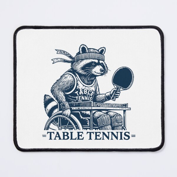 Item preview, Table Tennis Raccoon Wheelchair User Vintage designed and sold by LuminOrb.