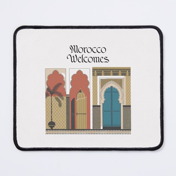 Item preview, Morocco Welcomes Flag Map Marrakech, Fez, Sahara designed and sold by AnimalsDH305.