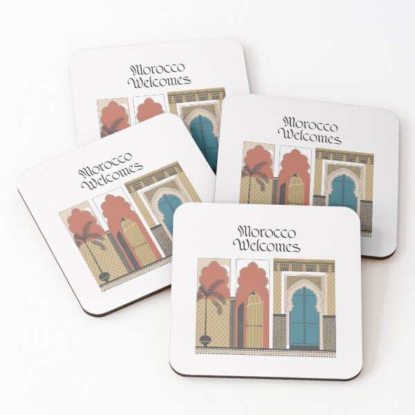 Item preview, Morocco Welcomes Flag Map Marrakech, Fez, Sahara designed and sold by AnimalsDH305.