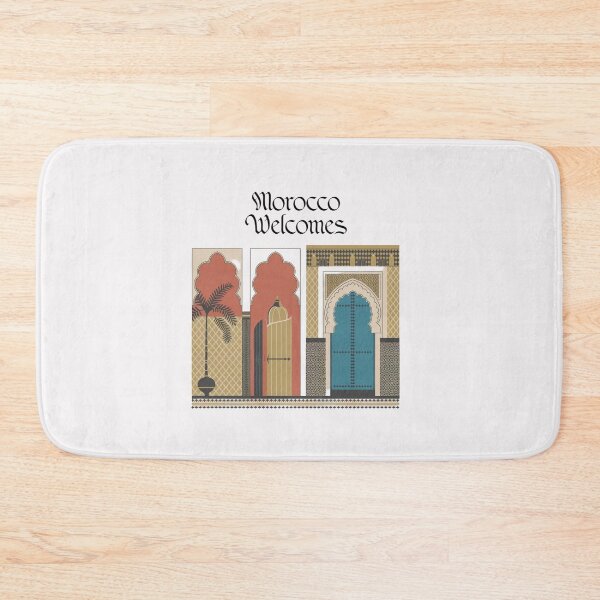Item preview, Morocco Welcomes Flag Map Marrakech, Fez, Sahara designed and sold by AnimalsDH305.