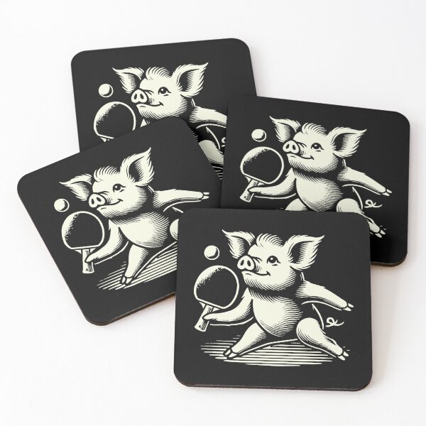 Item preview, Funny Cute Pig Playing Table Tennis designed and sold by LuminOrb.