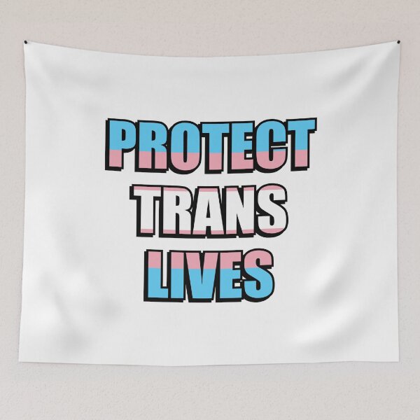 Item preview, Protect Trans Lives - transgender flag colors designed and sold by Inspirationmotivation.