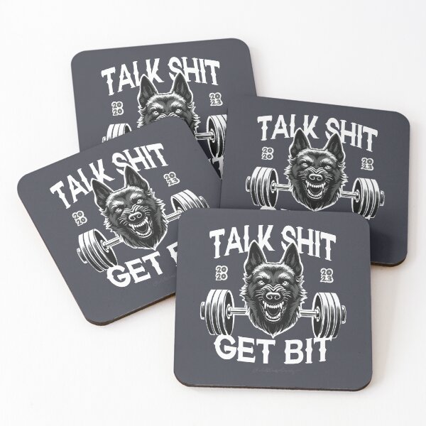 Item preview, Badass Dog with Dumbbells Talk shit get bit designed and sold by MyArtistry.