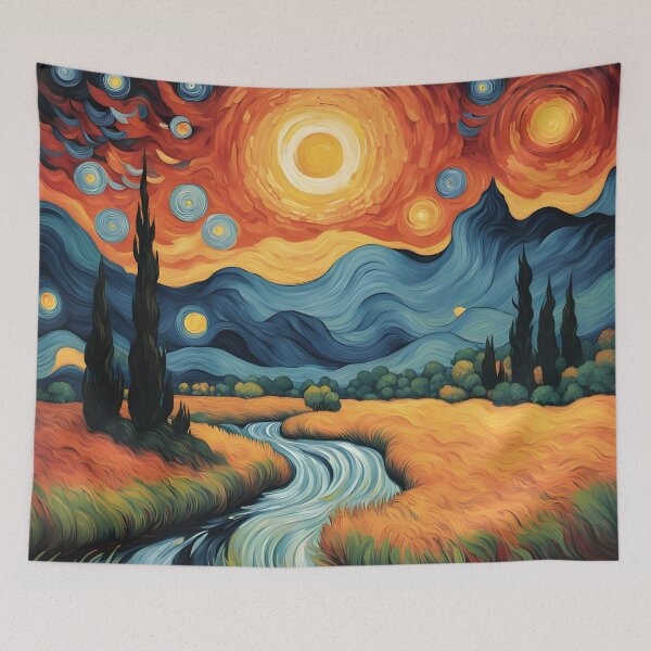 Item preview, Starry Day - Van Gogh Style designed and sold by chromavibes-art.