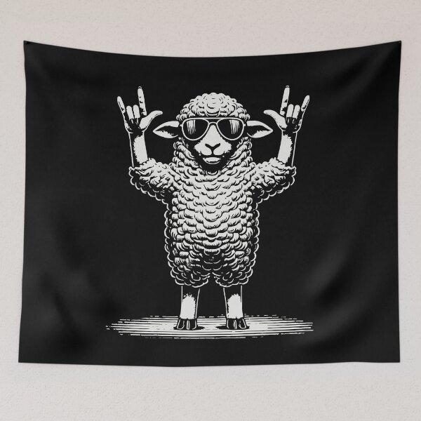 Item preview, Rock Music Sheep Heavy Metal Festival Vibes designed and sold by LuminOrb.