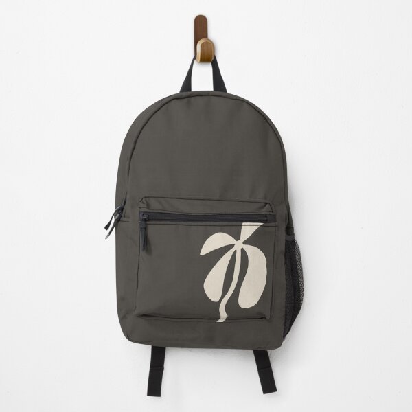 Item preview, Beige abstract flower silhouette on brown background designed and sold by by-jwp.