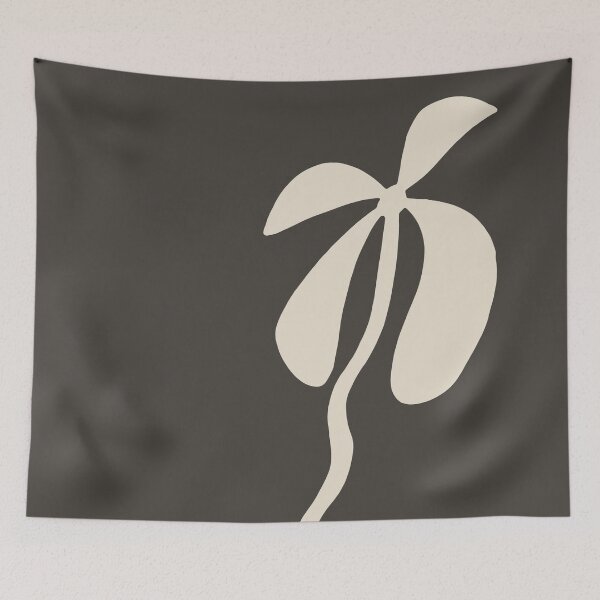 Item preview, Beige abstract flower silhouette on brown background designed and sold by by-jwp.