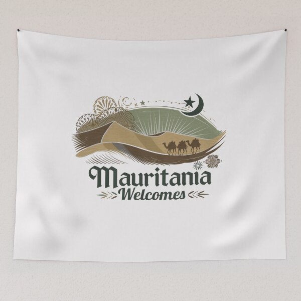 Item preview, Mauritania Welcomes Flag Map Nouakchott, Sahara, Adrar designed and sold by AnimalsDH305.