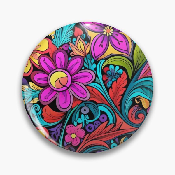 Item preview, Groovy Psychedelic Hippy Flowers Pattern designed and sold by GrinGalore.