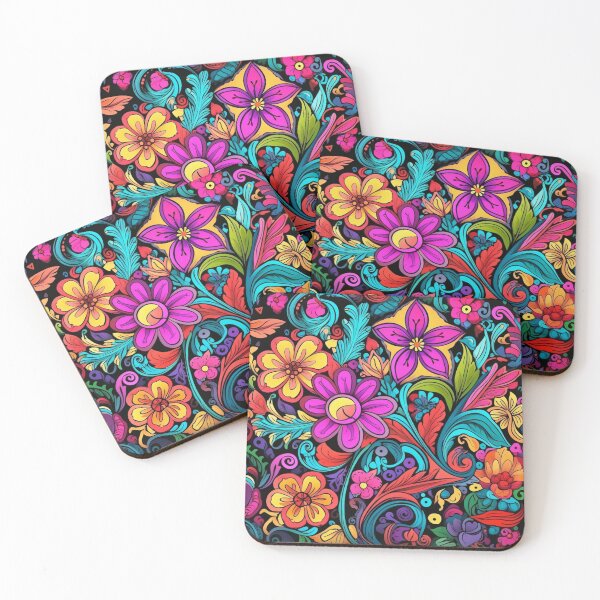 Item preview, Groovy Psychedelic Hippy Flowers Pattern designed and sold by GrinGalore.