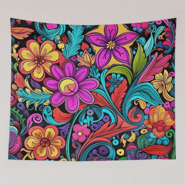 Item preview, Groovy Psychedelic Hippy Flowers Pattern designed and sold by GrinGalore.