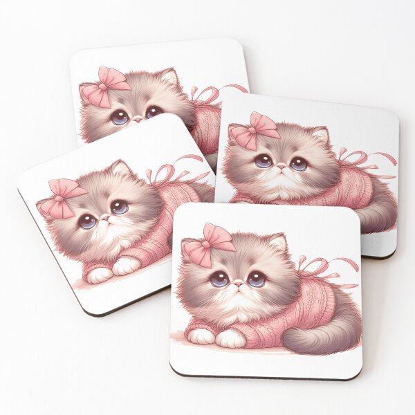 Item preview, Super sweet Persian kitten with pink bow designed and sold by nicnacc.