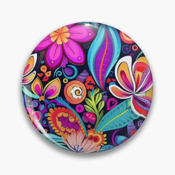 Item preview, Groovy Psychedelic Hippy Trippy Different Flowers Pattern designed and sold by GrinGalore.