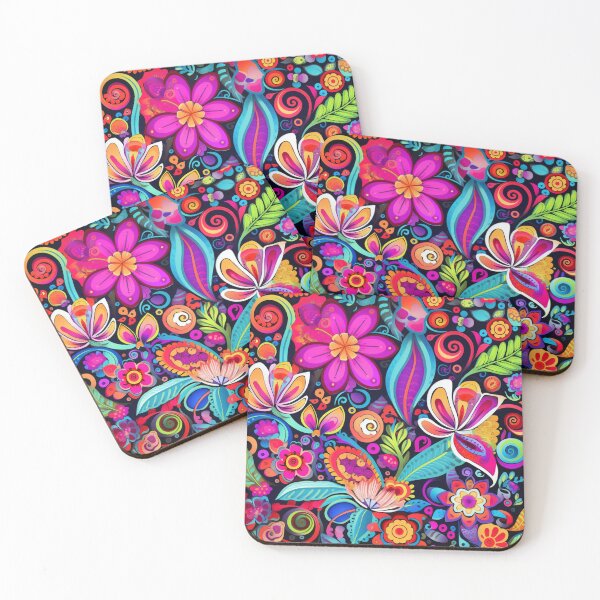 Item preview, Groovy Psychedelic Hippy Trippy Different Flowers Pattern designed and sold by GrinGalore.