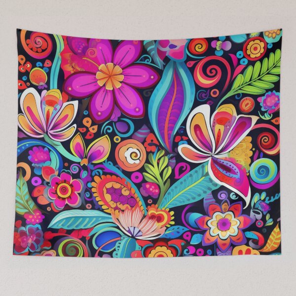 Item preview, Groovy Psychedelic Hippy Trippy Different Flowers Pattern designed and sold by GrinGalore.