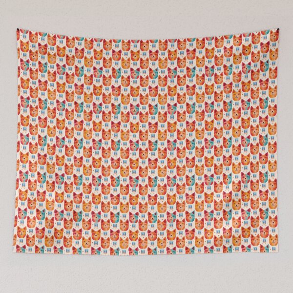 Item preview, Shiba Inu Pattern  designed and sold by Fat Fish Canvas.