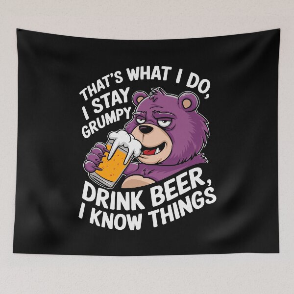 Item preview, Grumpy Bear Beer Lover Funny Drinking Shirt Party Know Things designed and sold by w1ckerman.